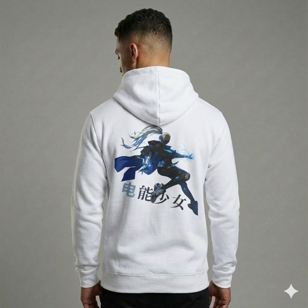 Anime Power Girl Hoodie — 电能少女 / アニメ世界の愛 Graphic Pullover