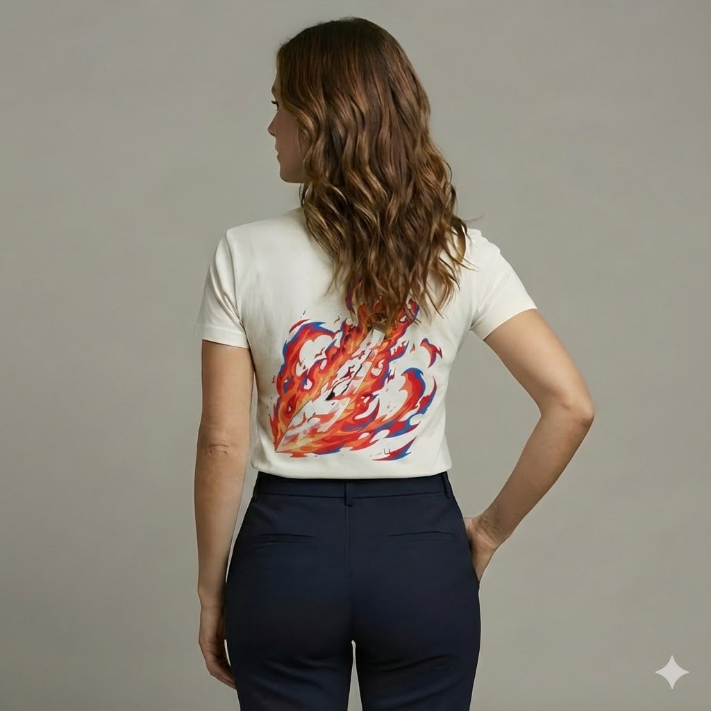 🔥 Red Flame Heart Tee – アニメ世界の愛